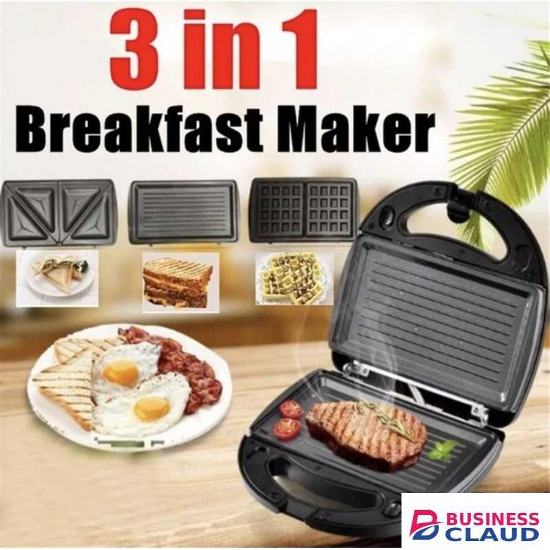 Sokany 3 In1 Detacheable/Nonstick SandwichWaffle/ Panini Maker