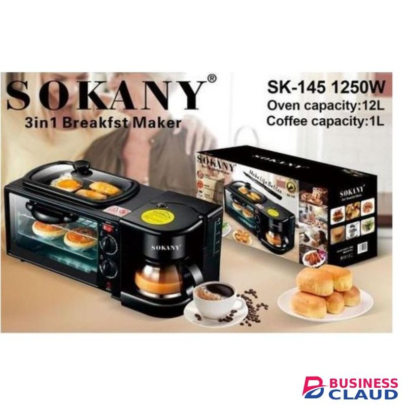 Sokany 3 In 1 Breakfast Oven, Grill And Coffee