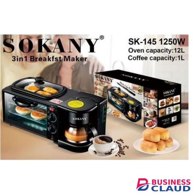 Sokany 3 In 1 Breakfast Oven, Grill And Coffee