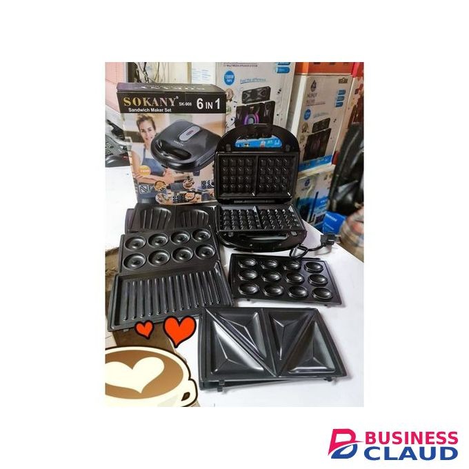 Sokany 6 In 1 Sandwich Grill Doughnut Waffle Maker