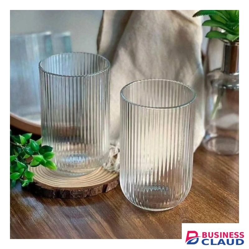 Modern Fluted Ribbed Tumbler WATER / JUICE Glasses