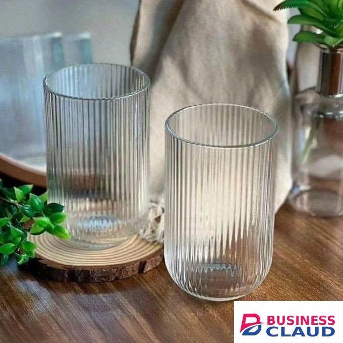 Modern Fluted Ribbed Tumbler WATER / JUICE Glasses