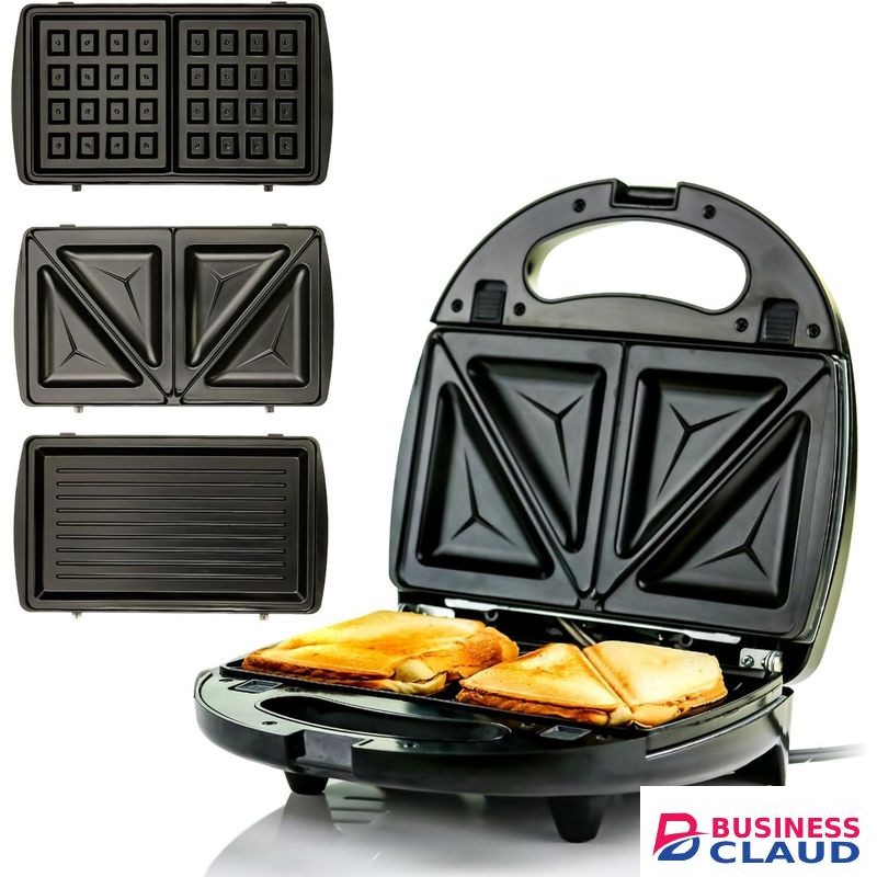 Sokany 3 in 1 Electric bread toaster/ Sandwich Maker with Detachable Non-Stick Plates for Sandwich, Panini Press Grill and Waffle