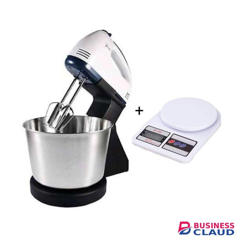 Sokany Hand Mixer With Bowl Plus Free 10kg Kitchen Scale