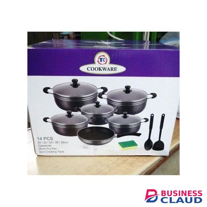 TC 14Pcs modern Heavy Non-Stick Cooking Pot Sufuria Set