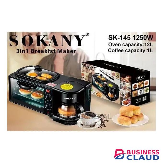 Sokany 3 in 1 breakfast maker,coffee maker,oven and toaster