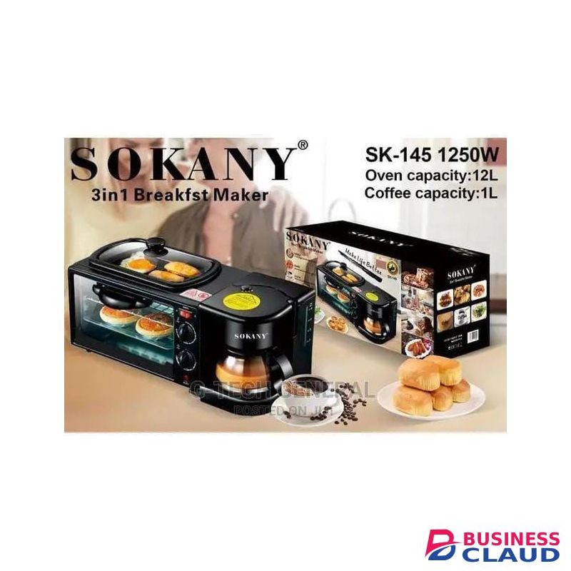 Sokany 3 in 1 breakfast maker,coffee maker,oven and toaster