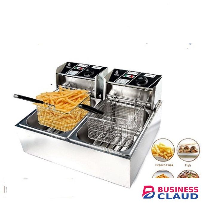 Nunix Commercial 2 Chamber Electric Chips/Chicken Deep Fryer.