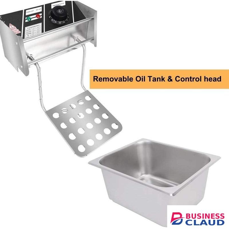 Nunix Commercial Double Deep Fryer Combo – Chips Cutter, Scooper, Tongs, 3 Towels, TV Guard, Fridge Guard, 4-Way Socket Extension & Knife Sharpener