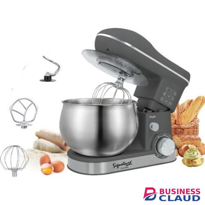 Signature 5 Liters Heavy Duty Commercial / Professional Kitchen Stand Mixer With Stainless Steel Bowl Egg Whisk, Dough Hook, Flat Beater