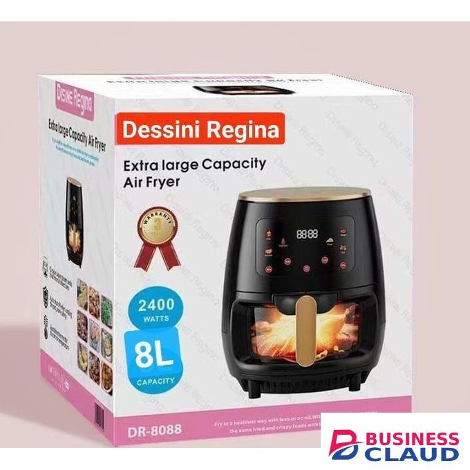 Dessini Regina Dessini 8Litres Hot Air Fryers, Electric Oilless Airfryer With Digital Touch Screen