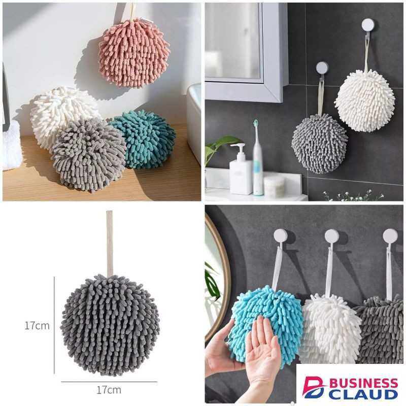 Chenille Towels Kitchen/Bathroom Towel Ball Quick Drying Soft Absorbent Microfiber Towels Material: Sponge and Chenille Size: 17cm*17cm*17cm Style: modern and simple Purpose: Absorb water to wipe hands dishes, etc.
