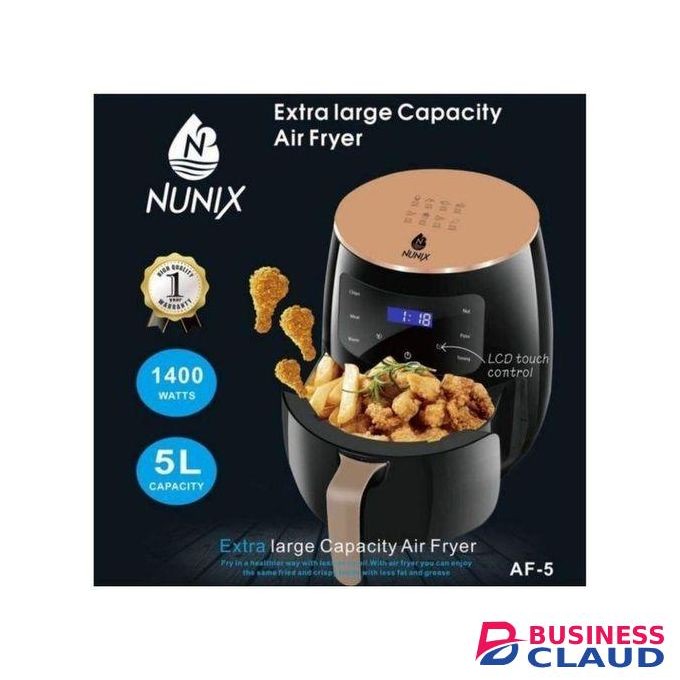 Nunix 5L Extra Large Capacity Air Fryer – Oil-Free Healthy Cooking With 360° Rapid Air Technology