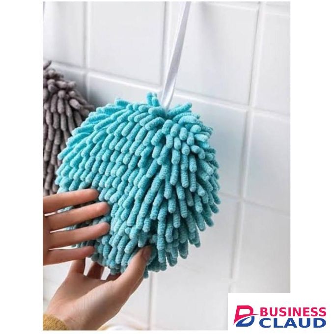 Blue Chenille Towels Kitchen/Bathroom Towel Ball Quick Drying Soft Absorbent Microfiber Towels Material: Sponge and Chenille Size: 17cm*17cm*17cm Style: modern and simple Purpose: Absorb water to wipe hands dishes, etc.