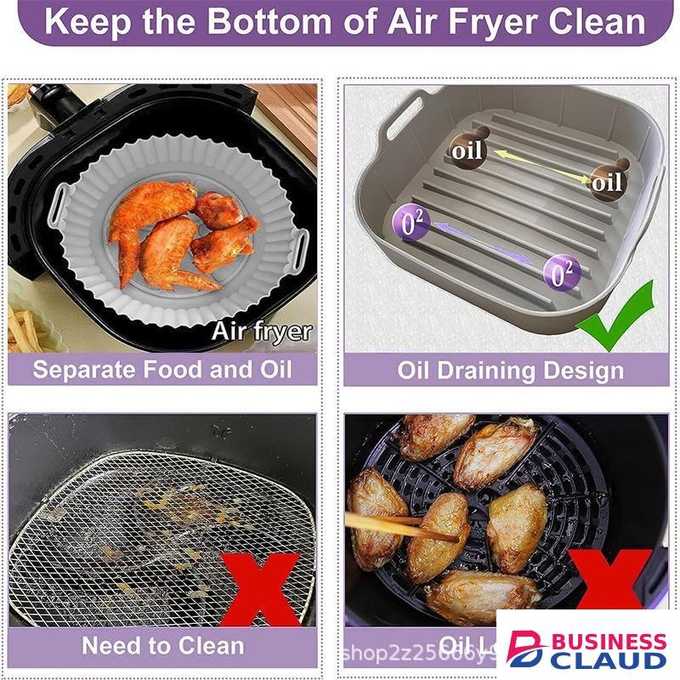 Heavy foldable silicon air fryer liner