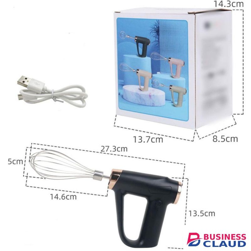 Rechargeable Wireless Hand Held Egg Beater Whisk with 2 Whish Heads