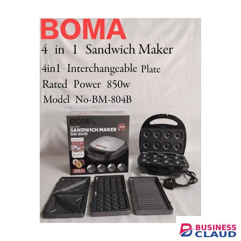 Boma 4in1 Sandwich Maker/Toaster with 4 Interchangeable Plates