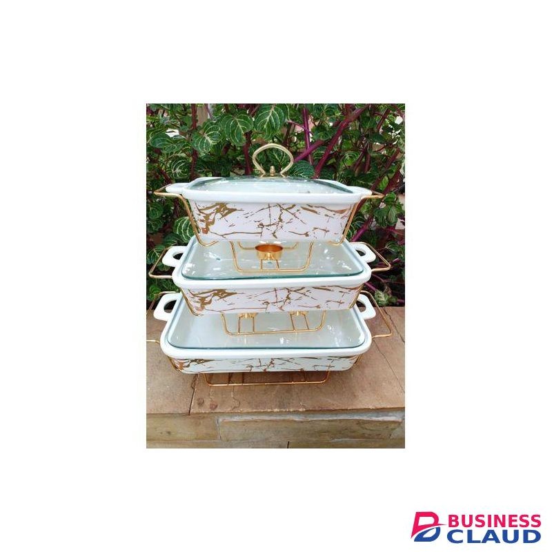 3 pieces Marble porcelain modern chaffing dishes