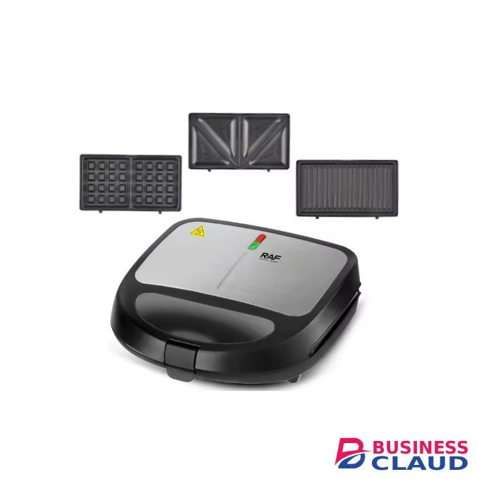 RAF Breakfast Sandwich Maker 3 in 1 Easy to Clean Non-stick Pan,Automatic Temperature