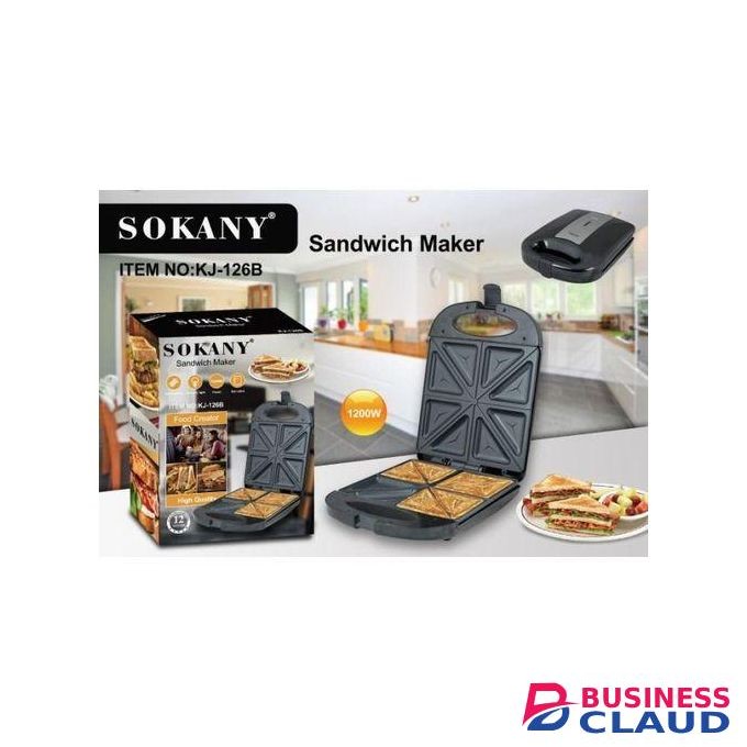 Sokany 4 Slice Sandwich Maker & Toaster with Non stick cooking plates for easy cleaning