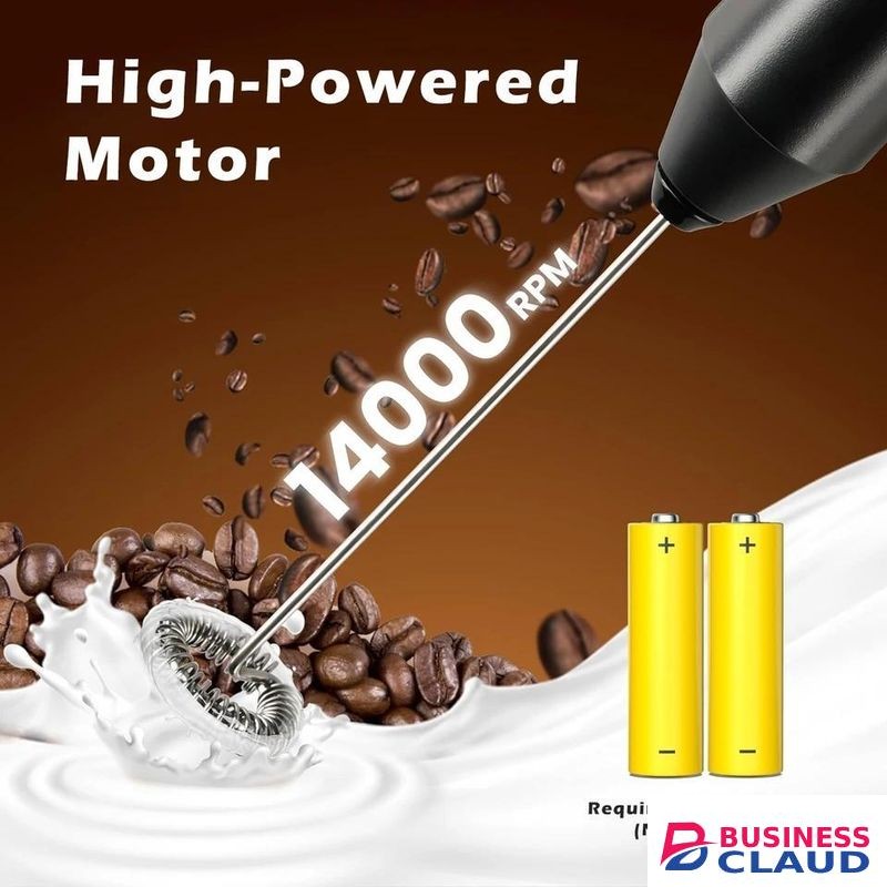 Milk Frother Handheld Battery Powered Foam Maker Frother Wand, Drink Mixer with Stainless Steel Whisk for Coffee, Matcha, Lattes, Cappuccino