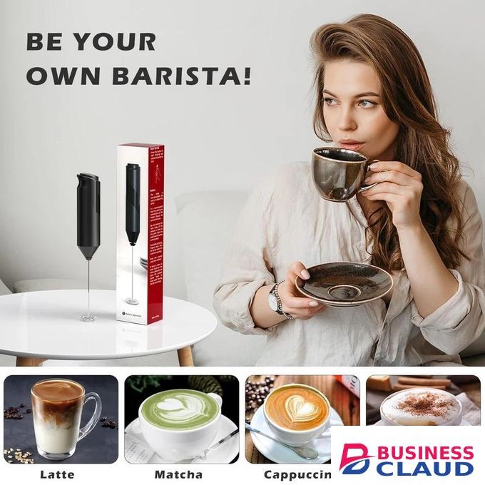 Milk Frother Handheld Battery Powered Foam Maker Frother Wand, Drink Mixer with Stainless Steel Whisk for Coffee, Matcha, Lattes, Cappuccino