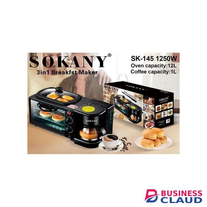 Sokany 3 In 1 Breakfast Maker With Coffee Maker & Grill