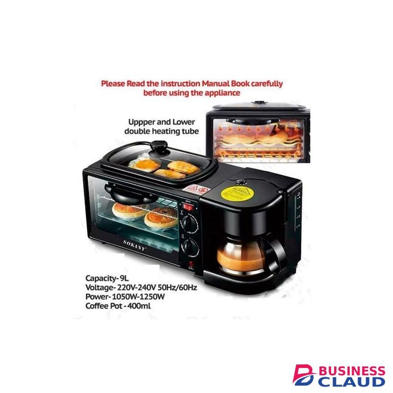 Sokany 3 In 1 Breakfast Maker With Coffee Maker & Grill