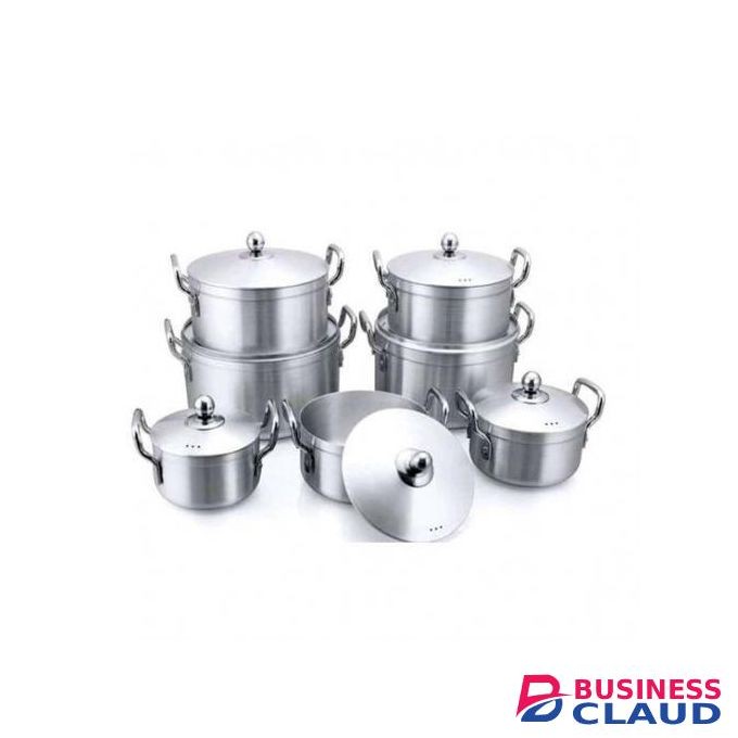 14Pcs Stainless Aluminium Cookware Pot Sufuria Plus 6 Spoon