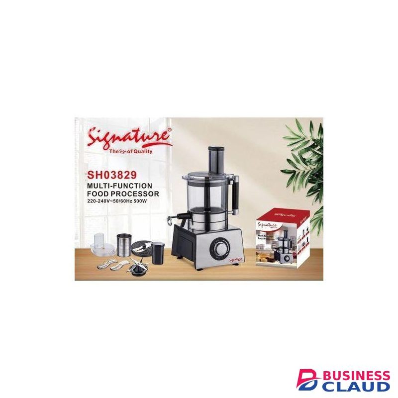 Signature Food Processor and Vegetable Chopper, Stainless Steel Blade Blenders For Kitchen and Personal Size, Smoothie Maker, Spreads, Shakes