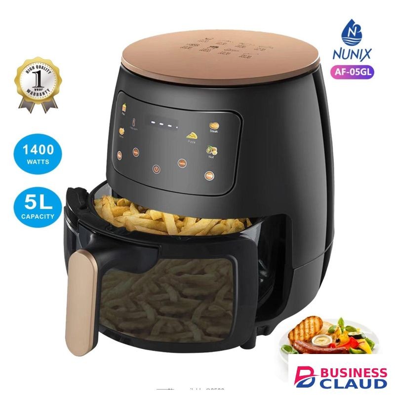 Nunix AF-05GL Electric Air Fryer 5L with Digital Touch Screen-1400W