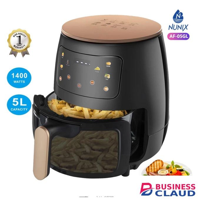 Nunix AF-05GL Electric Air Fryer 5L with Digital Touch Screen-1400W