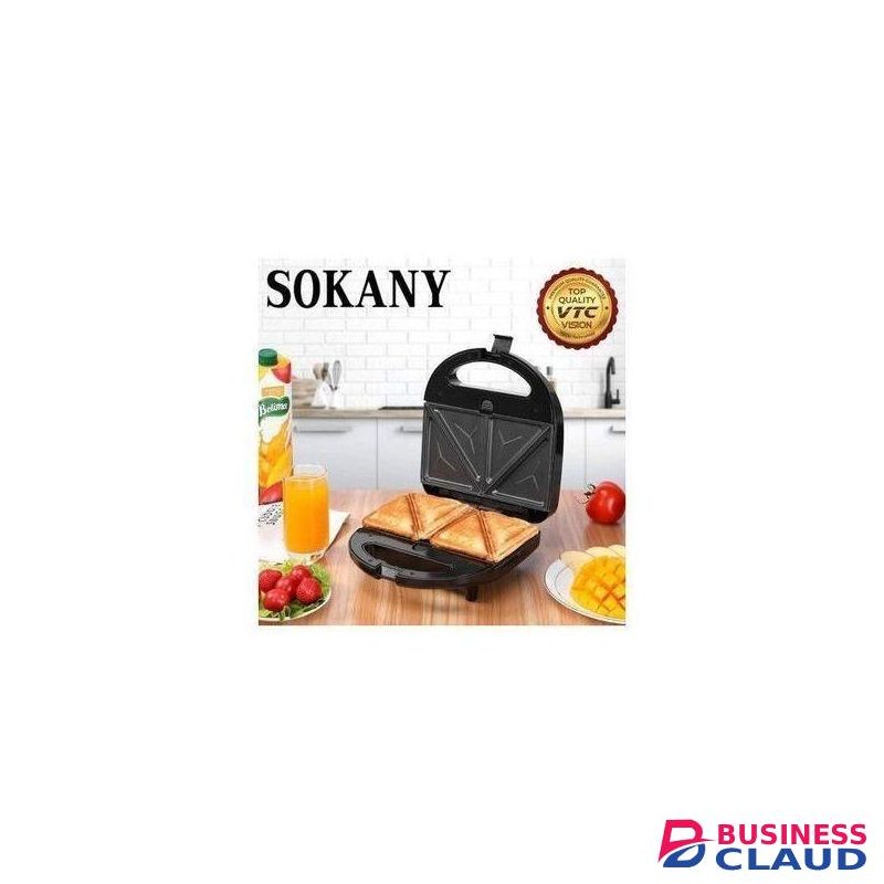 Sokany Electric Sandwich Maker With Non-Stick Plates, Indicator Lights, Cool Touch Handle, Easy To Clean And Store, Perfect For Cooking Breakfast, Grilled Cheese And Snacks