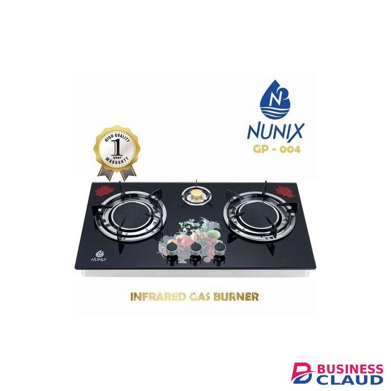 Infrared 3 Burner Glass Top With 6kg Reg/pipe/tightener