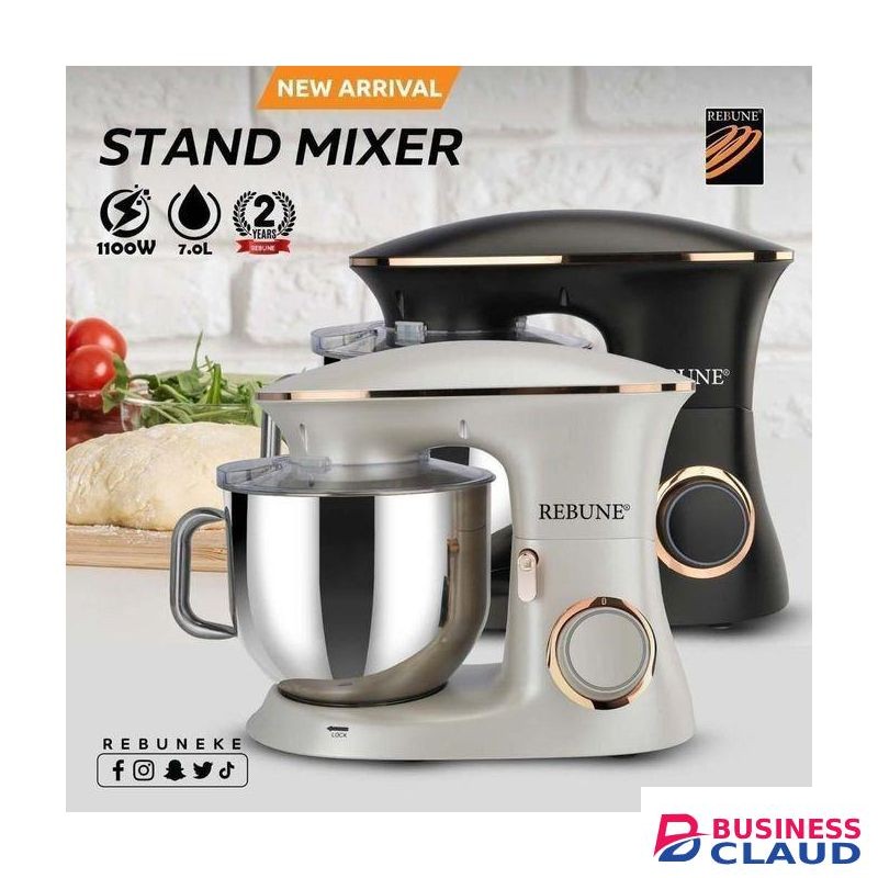 Rebune 7L Heavy-Duty Stand Mixer – Commercial Grade with Stainless Steel Bowl
