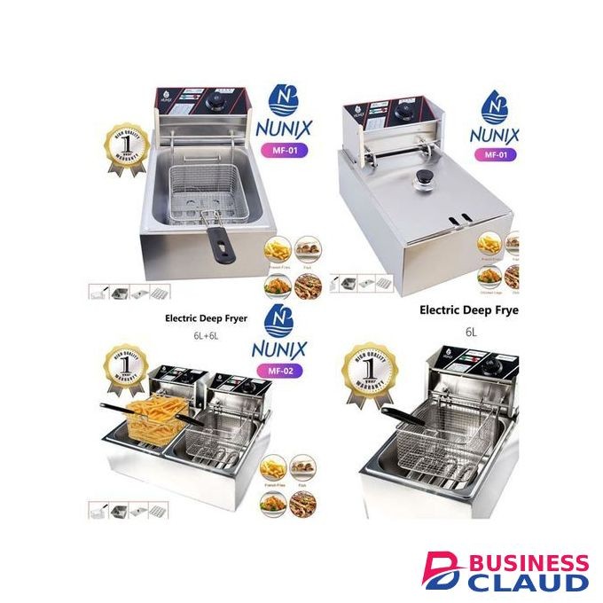 Nunix Chips/Chicken Stainless Steel Electric Deep Fryer 6 Litres