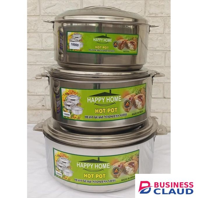 Happy Home 3-Piece Hotpot Set – 10L, 15L, 20L