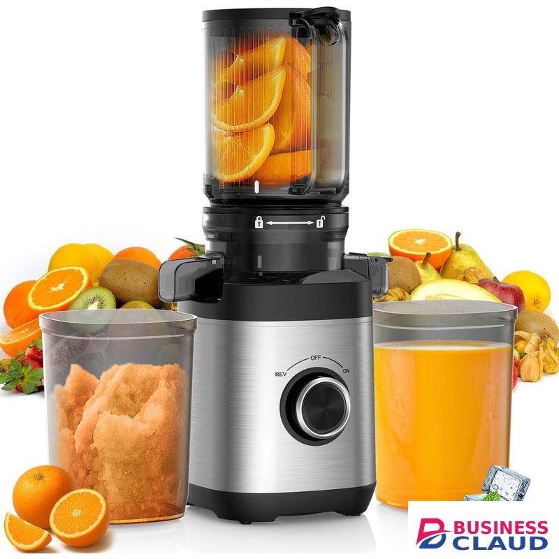 Hoffmans Heavy duty Juicer Machines, Slow Juicer Masticating Juicer, Cold Press Juicer with Quiet Motor & Reverse Function for Fresh Healthy Fruits and Vegetables Juice