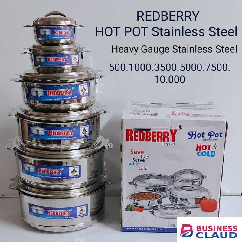 Redberry 6pcs Stainless Steel Heavy Gauge Insulated Hot Pot