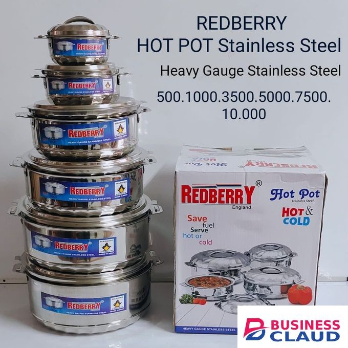 Redberry 6pcs Stainless Steel Heavy Gauge Insulated Hot Pot