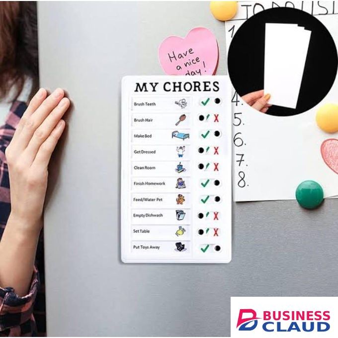 Diy your house with My chores checklist which can be easily detached to suit your daily routine