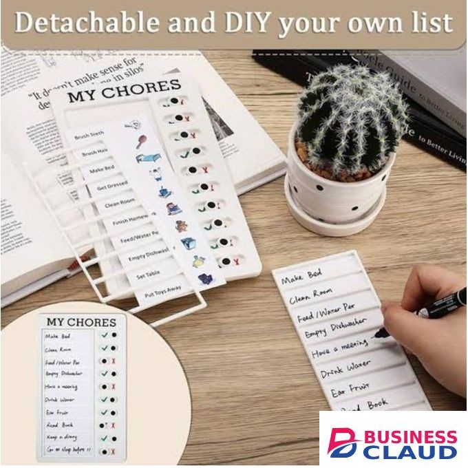 Diy your house with My chores checklist which can be easily detached to suit your daily routine
