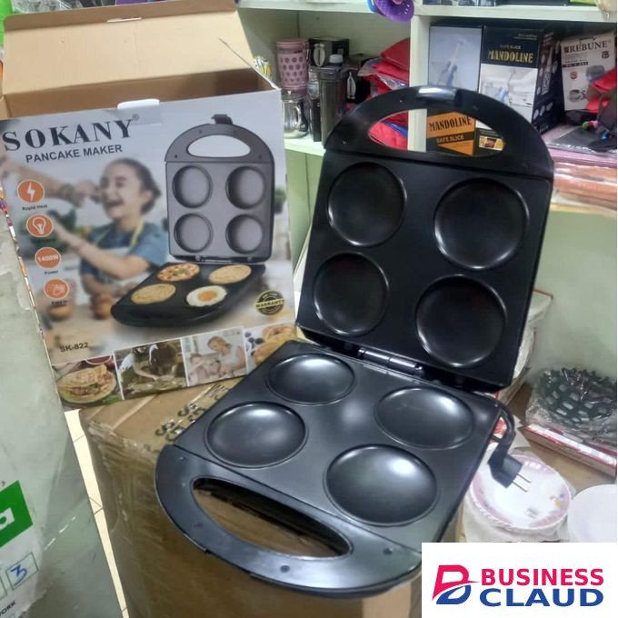 Sokany Double sided heating pancake maker 4 mini pancakes slots