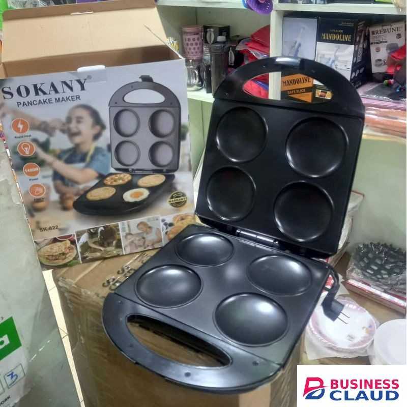Sokany Double sided heating pancake maker 4 mini pancakes slots