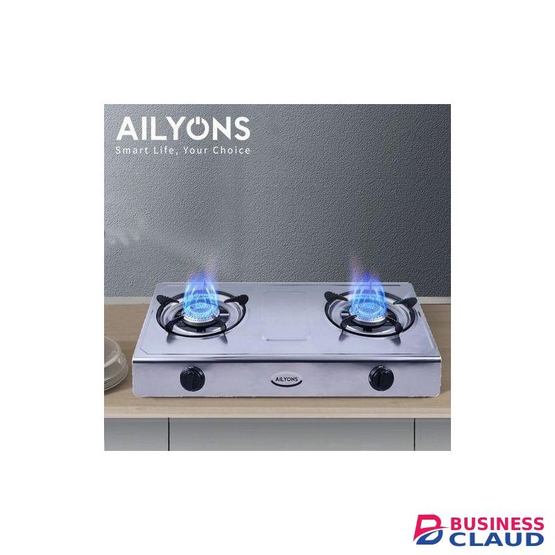 AILYONS Table Top Metallic 2-Burner Gas Stove