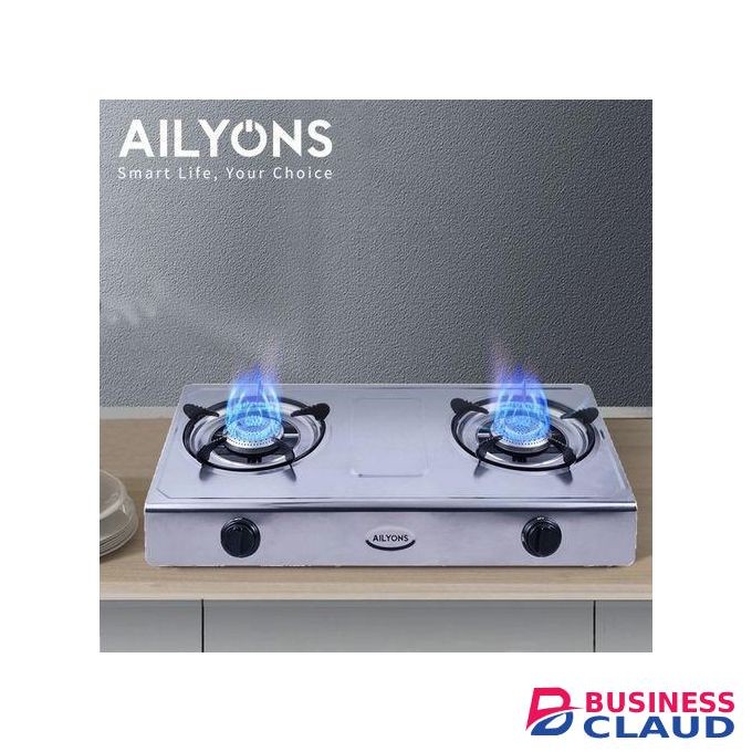AILYONS Table Top Metallic 2-Burner Gas Stove
