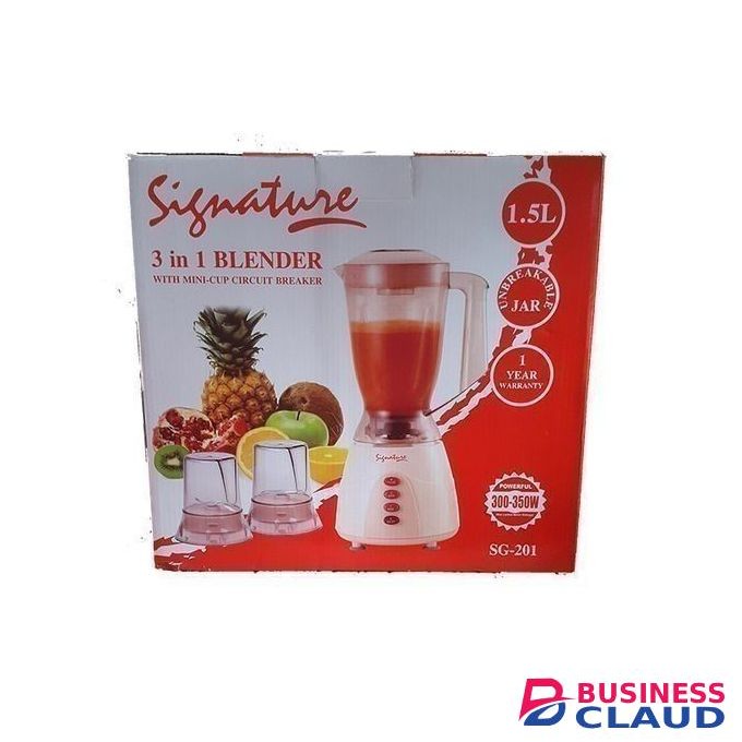 Signature 3 in 1 Blender with Grinder and Chopper - 1.5 Litres - Classic Cream