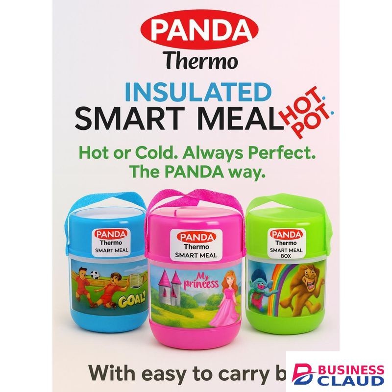 Panda Smart Thermo-Insulated Food Hot Pot with Carry Belt Ideal for work, school, travel, picnics, outdoor activities. Suitable for soups, rice, noodles, ugali, stews. Designed with heat-retention technology, keeps food warm for long hours without electri