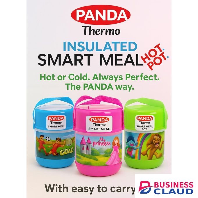 Panda Smart Thermo-Insulated Food Hot Pot with Carry Belt Ideal for work, school, travel, picnics, outdoor activities. Suitable for soups, rice, noodles, ugali, stews. Designed with heat-retention technology, keeps food warm for long hours without electri