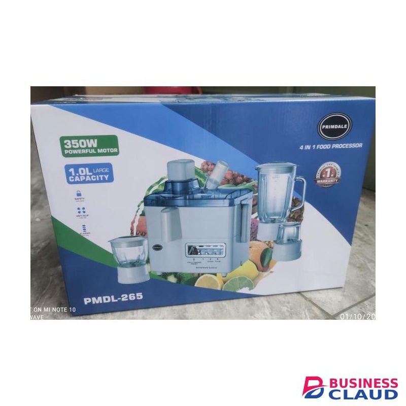 Primdale Multifunctional 4 In1 Food Processor- Grinder Blender Juicer